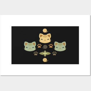 What's Cool with the Kitty Cats in Beige and Mint Posters and Art